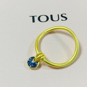 TOUS Ring Silver vermeil Luah luna Ring with sapphires Women Jewelry 925 Sliver